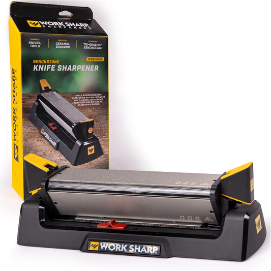Work Sharp Benchstone Knife Sharpener. 3 sided for faster manual pocket or hunting knife sharpening